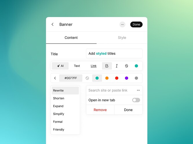 Text Editing AI-Assistant on Vzy